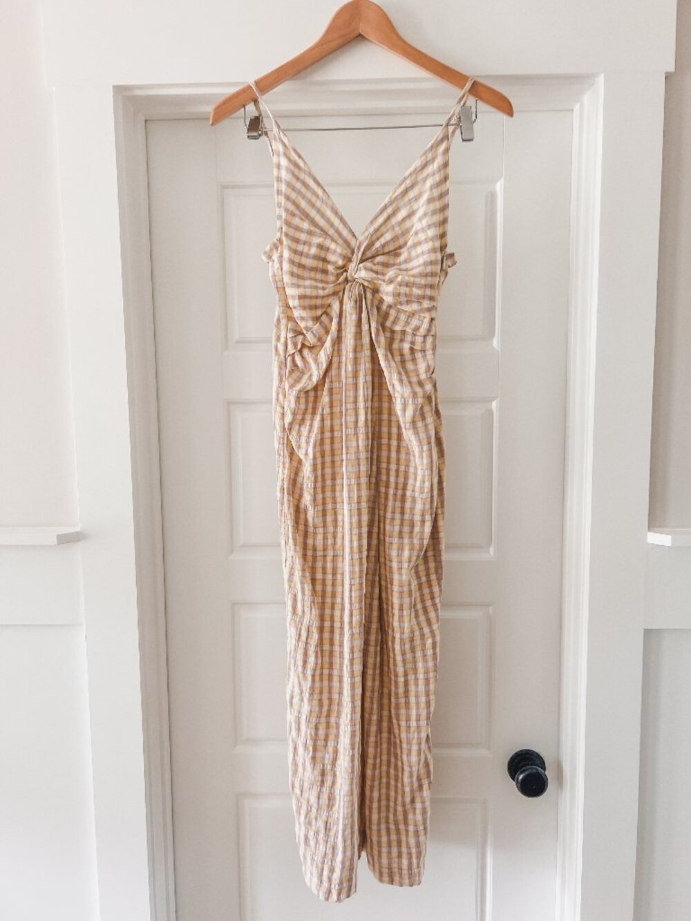 Zara Biege Gingham Midi Dress S - Picture 3 of 7